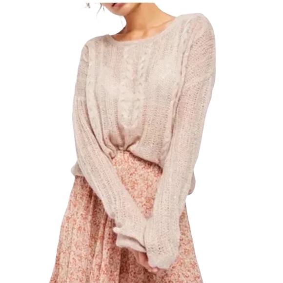 Free People Oversized Angel Pointelle Knit Sweater - Picture 2 of 9